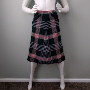 Vintage 70s Missoni Plaid Sweater Knit Skirt v-day